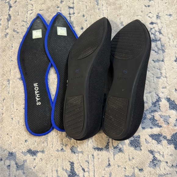 Rothy's Black Flats with Blue Accents - Picture 4 of 10